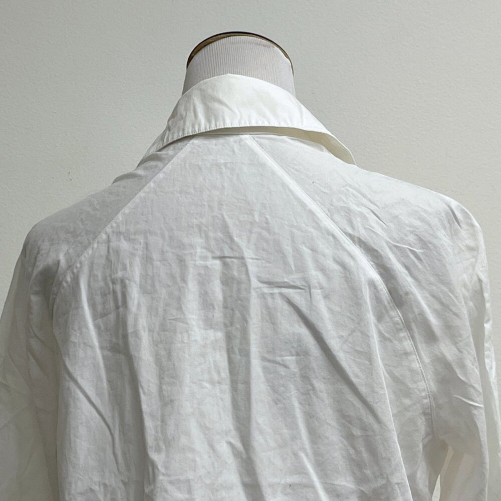 Anne Fontaine white shirt puckered long sleeve button front 3 L - Picture 6 of 7